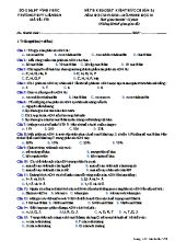Đề thi khảo sát kiển thức chuẩn bị môn Sinh học Lớp 10 - Mã đề 570 - Năm học 2019-2020 - Trường THPT Liễn Sơn